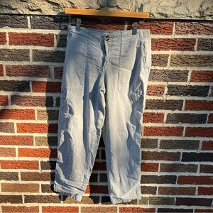 Sonoma Gray Cargo Mid Rise Straight Fit Cropped Pants